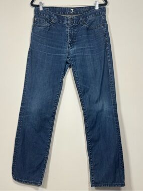 7 For All Mankind Men's Dark Blue Straight Jeans